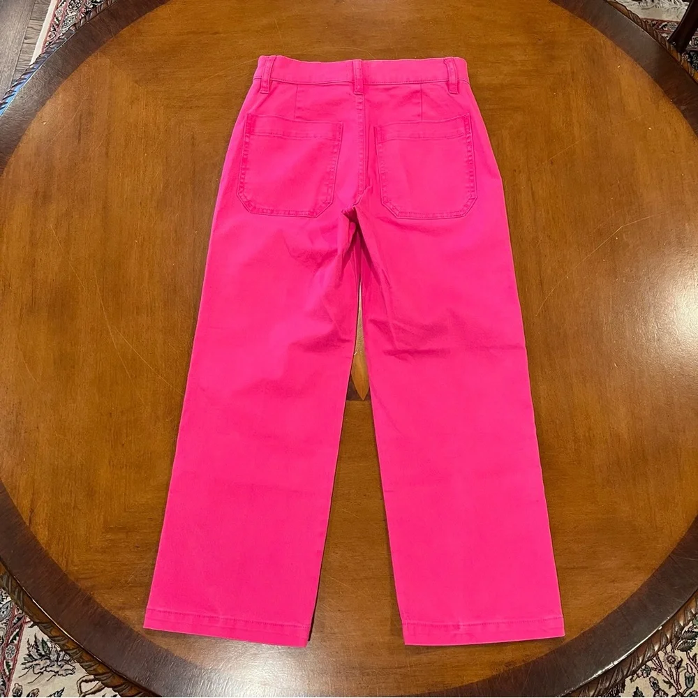 NEW J.Crew Women’s Slim Wide Leg‎ Crop Pant Intense Pink 25P Petite Barbiecore